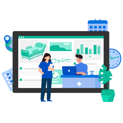 Healthcare operations analytics dashboard showing patient flow and capacity
